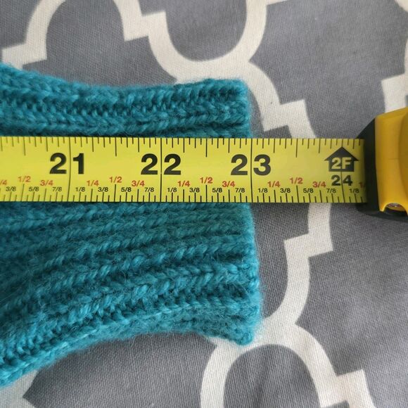 Vintage LL Bean Wool Sweater Mens Size M Teal Shawl Collar Fishermen's USA - Picture 8 of 9